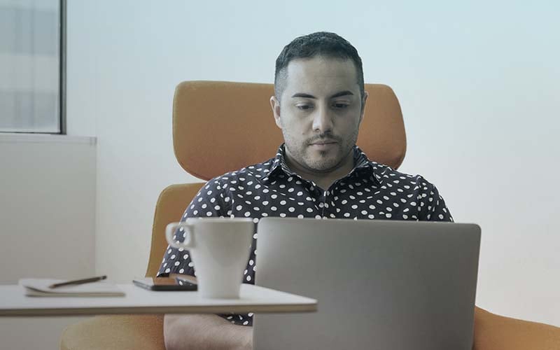 Man using a laptop